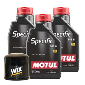 3L Motul SPECIFIC 948B 5W20 Wix Filter Motor Oil Change Kit API SN - Picture 1 of 1