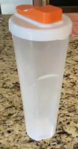 1.5L SLIM LINE REFRIGERATOR PITCHER WHITE / ORANGE LID BPA FREE DISHWASHER SAFE - Picture 1 of 3