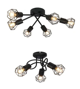 Decorative Cage Ceiling Spotlight Fixture Kitchen Bedroom Retro Shade 3 Or 6 Lig - Picture 1 of 9