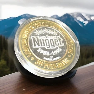 John Ascuaga's Nugget 1955-1995 $10 dólares ficha de juego de plata - Imagen 1 de 2