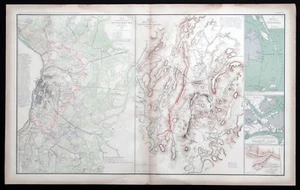 1800's Antique CIVIL WAR Atlas Map / BATTLE OF GETTYSBURG Defenses of Petersburg - Picture 1 of 3
