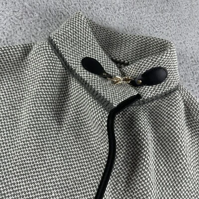 Houndstooh Poncho Cape Womens OS Tan Brown Short Sleeved Over Size Buckle Button - Image 1 of 4