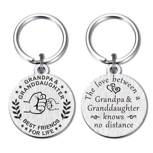Grandpa Gifts - Grandfather Granddaughter Keychain - Picture 1 of 5