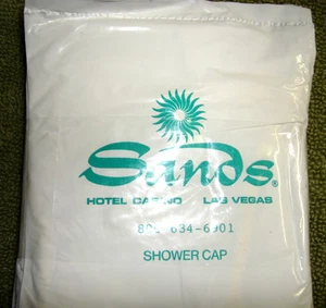 Sands Casino Hotel - 10 Duschhauben - VERSIEGELT - NEU (klare Kappen ohne Markierungen) - Bild 1 von 3