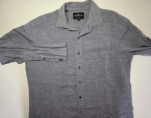 Rodd and Gunn Mens Size M Sports Fit Blue Linen Blend Long Sleeve Button Shirt - Picture 1 of 13