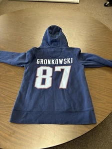 New England Patriots 87 Gronkowski Hoodie Fanatics Proline Men’s Medium Blue - Picture 1 of 10