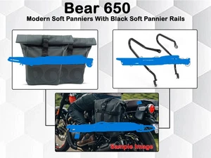 ALFORJAS SUAVES CON RIELES DE MONTAJE NEGRAS Genuine Fit Royal Enfield Bear 650 - Imagen 1 de 6