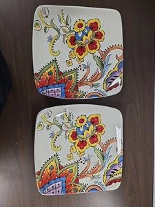 Set of 2 TABLETOPS GALLERY DESIREE 8 5/8" Square Salad Plates - Picture 1 of 5