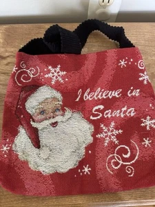 Bolso de Colección Believe Santa Claus Rojo Hecho a Mano Brillante Navidad Vacaciones Cartera Pequeña - Imagen 1 de 4