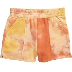 Love, Fire Teen Girl Orange Tie Dye Knit Cotton Fleece Relax Shorts Kids Size L - Picture 1 of 2