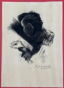Vincent van Gogh (Handmade) Mixed Media on Paper Painting signed and stamped - Picture 1 of 2