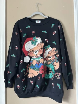 Suéter Feo Navidad Cascanueces Vintage Años 80 Fiesta Sudadera X Gatos Grandes Foto 1 de 4