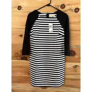 NWT Michael Kors Black & White Striped Stretch Dress - Size 10 thicker material - Picture 1 of 8