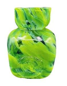 New Vase Art Glass Oregon Coast Aquarium Studio Greens 2009 - Picture 1 of 14