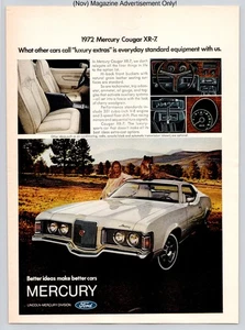 1972 Mercury Cougar XR7 Luxury Sports Coupe Promo Vintage 1971 Advertisement - Picture 1 of 5