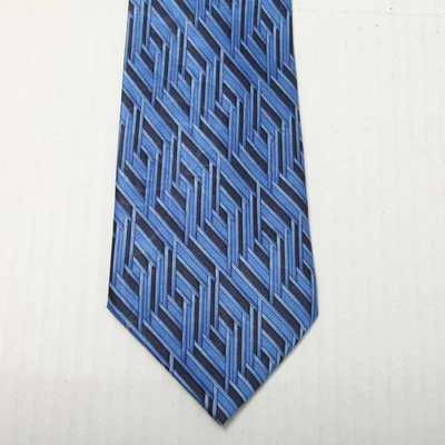 Lanvin Париж галстук мужской синий геометрический шелковый галстук сделано во Франции роскошь дизайнер - Изображение 1 из 4