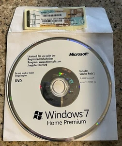 Windows 7 Home Premium Includes Service Pack 1 64-bit : Has Key. Preowned/Used. - Picture 1 of 9