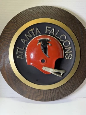 Casco placa de pared de los Atlanta Falcons NFL de colección años 70 fútbol americano condado de Fulton Foto 1 de 4