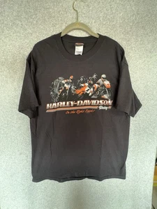 Y2k Harley Davidson T-Shirt L Herren On The Right Track - Bild 1 von 4
