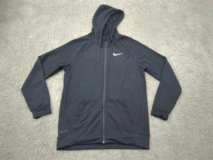 Nike Hoodie Herren Medium schwarz Dri-FIT durchgehender Reißverschluss sportliche Sweatshirtjacke Swoosh - Bild 1 von 10
