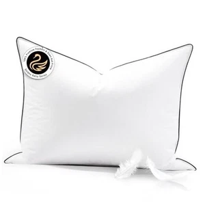  Feather Down Bed Pillows Queen Size for Sleeping, Supportive Hotel Quality  - Picture 1 of 8