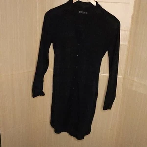 Abercrombie & Fitch Navy Blue Green Plaid Flannel Shirt Dress Small Tall - Picture 1 of 8