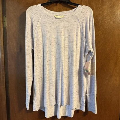 Spring + Mercer Space Dye Tee Size M Heather Lilac & Gray Long Sleeve Tee Tunic - Image 1 of 4
