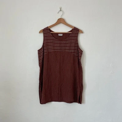 Habitat – Organic Striped Sleeveless Linen Blend Tunic Size L - Image 1 of 4