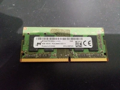 Micron 4GB 1Rx16 PC4-2666V MTA4ATF51264HZ-2G6E1 SO-DIMM - Image 1 of 2