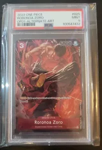 One Piece 2022 OP01-025 Roronoa Zoro Pre-Errata Arte Alternativo Inglés PSA 9 - Imagen 1 de 2