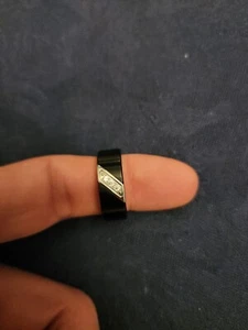 Mens Tungsten Diagonal Tripple Diamond Ring - Picture 1 of 5