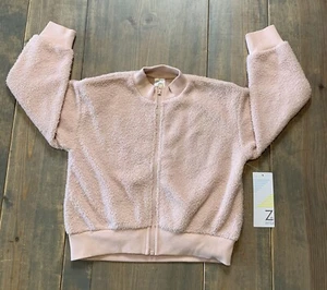 NWT Z by Zella Girl's Long Sleeve Full Zip Faux Fur Bomber Jacket Pink Size: 4 - Picture 1 of 7