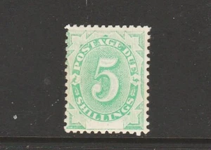 1902 POSTAGE DUES PERF 11½ 5/- GREEN "MINT" SG D8 $470.00 VERY RARE! - Picture 1 of 2