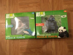 Menge 2 Tier Planet Puzzle Würfel-Hai Hammerhai & gefährdete Arten - Bild 1 von 2