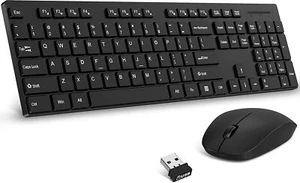 Wireless Keyboard and Mouse Combo, Slim Quick Lag-Free 2.4GHz Cordless Full Size - Picture 1 of 5