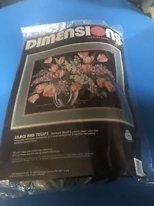 1991 Dimensions Lilacs and Tulips Barbara Mock Needlepoint Kit New #2393 - Picture 1 of 6
