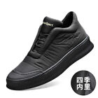 Mens Casual Jogging Outdoor Fleece Cashmere Shoes Thick Bottom Lace-Up Sneakers