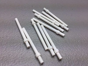 New White LEGO Bar 6L w/ Stop Ring Poles Antennas 63965 (x10) - Picture 1 of 6