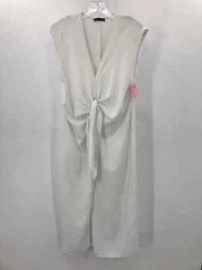 Pre-Owned Zara White Size Small Midi Short Sleeve Dress - Picture 1 of 3