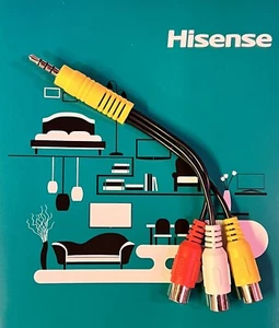 Genuine Hisense VIDDA LCD TV AV Cable Adaptor Cord 15mm Jack For Multiple LED TV - Picture 1 of 5