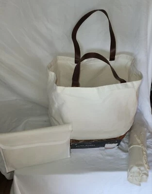 Picnic Time Promenade Picnic Basket for 2 Picnic Set Canvas Tote Bag Plates More - Imagem 1 de 4