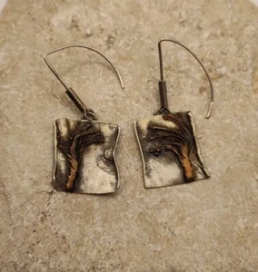 Vintage Dorian Grabowski Silver Dangle Drop Tree Earrings - Foto 1 di 7