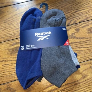REEBOK Men's Sock's Low Cut Moisture Wicking Cushion 6 Pack Shoe Size 6-12.5 NWT - Picture 1 of 4