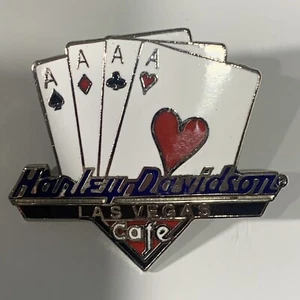 ⭐HARLEY DAVIDSON CAFE LAS VEGAS NEVADA 4 ACES VEST JACKET PIN - Picture 1 of 3