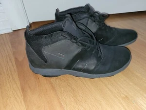 Geox Nebula Amphibiox Mens Black Leather Ankle Boots Size 12.5 - Picture 1 of 10