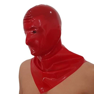 Red Latex Rubber Hangman's Hood Mask HOT (one size)  - Image 1 of 4