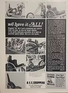 1968 AEE A E E Choppers Motorcycle Parts Ad - Picture 1 of 1