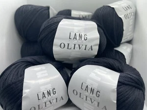 LOT of 9 Lang Olivia Silk Nylon Blend Yarn 0004 Black Chainette Ribbon 1,278 yds - Picture 1 of 6