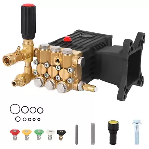 Pressure Washer Pump 4000PSI 4.4GPM 1" Shaft Horizontal Triplex Plunger Power - Picture 1 of 6