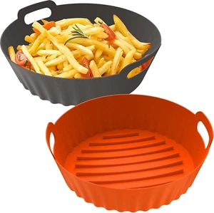 Seropy Silikon Air Fryer Einlagen Wiederverwendbar Airfryer Einlagen 2er Pack 3-5 QT Silikon - Bild 1 von 12